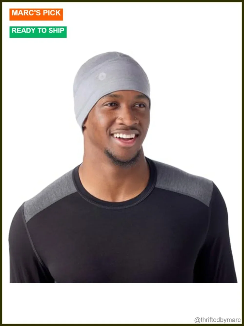 Merino Wool Blend Active Beanie with Reflective Details